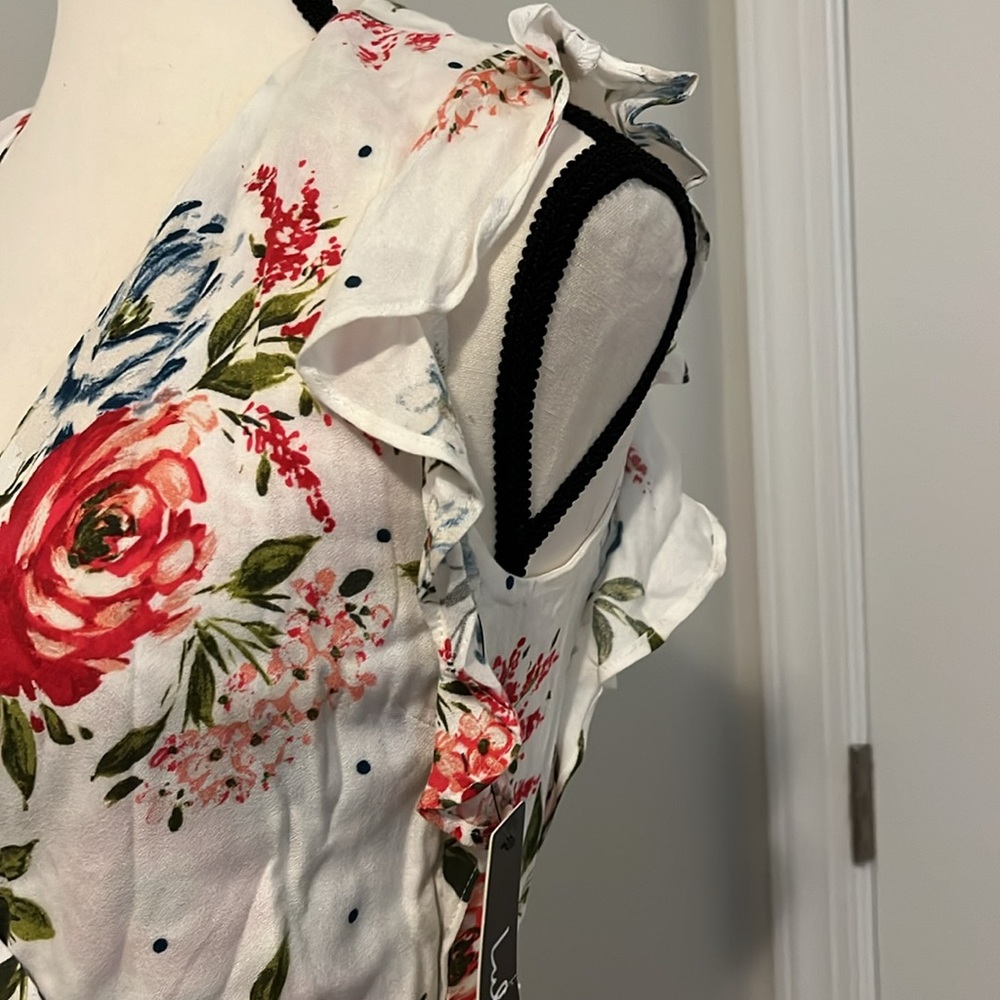Lulus Floral Wrap Mini Dress - Picture 11 of 16